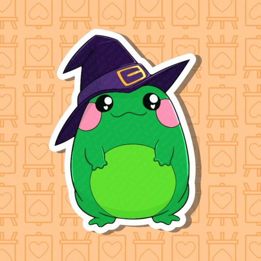 Froggie Witch Weatherproof Sticker